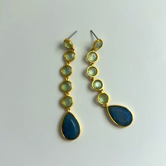 J Crew dangle gemstone earrings green and blue FLASH SALE 🔥 - Picture 1 of 3
